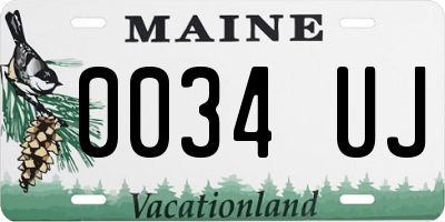 ME license plate 0034UJ