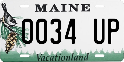 ME license plate 0034UP