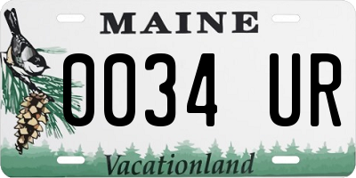 ME license plate 0034UR