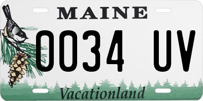 ME license plate 0034UV