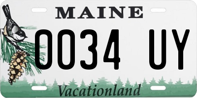 ME license plate 0034UY