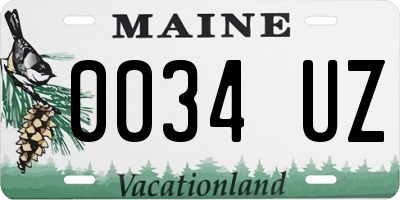 ME license plate 0034UZ