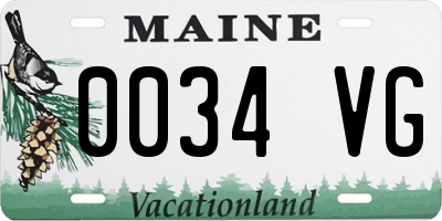 ME license plate 0034VG