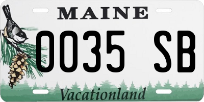 ME license plate 0035SB