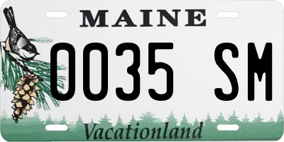 ME license plate 0035SM
