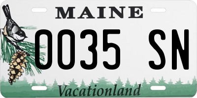 ME license plate 0035SN