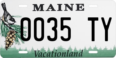 ME license plate 0035TY