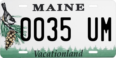 ME license plate 0035UM