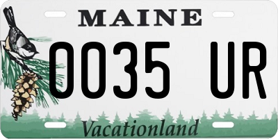 ME license plate 0035UR