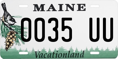 ME license plate 0035UU