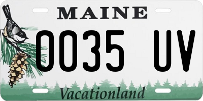 ME license plate 0035UV