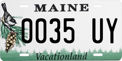 ME license plate 0035UY