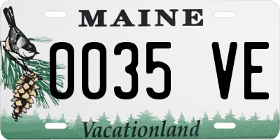ME license plate 0035VE