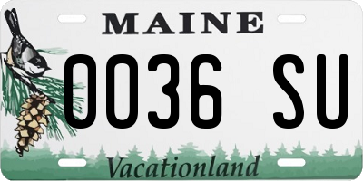 ME license plate 0036SU