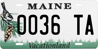 ME license plate 0036TA