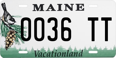 ME license plate 0036TT