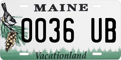 ME license plate 0036UB