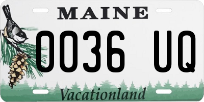 ME license plate 0036UQ