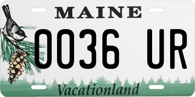 ME license plate 0036UR