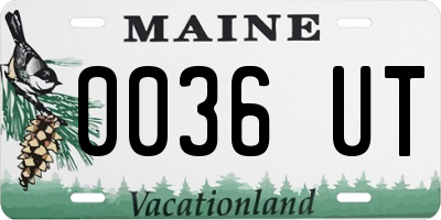 ME license plate 0036UT