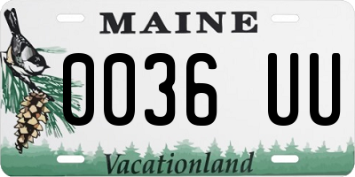 ME license plate 0036UU
