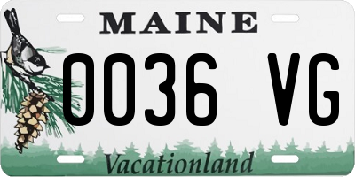 ME license plate 0036VG