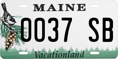 ME license plate 0037SB