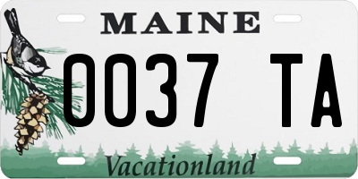 ME license plate 0037TA