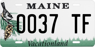 ME license plate 0037TF