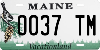 ME license plate 0037TM