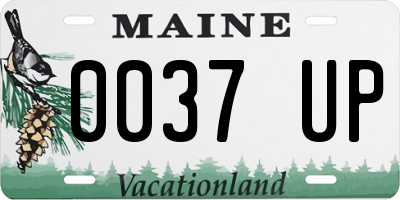 ME license plate 0037UP