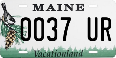 ME license plate 0037UR