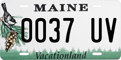 ME license plate 0037UV