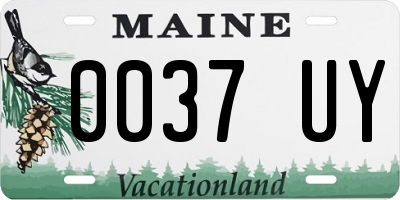 ME license plate 0037UY