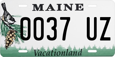 ME license plate 0037UZ