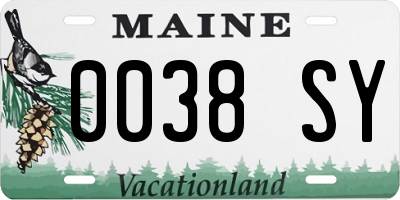 ME license plate 0038SY