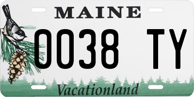 ME license plate 0038TY