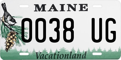 ME license plate 0038UG