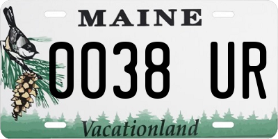 ME license plate 0038UR