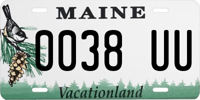 ME license plate 0038UU