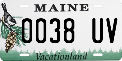 ME license plate 0038UV