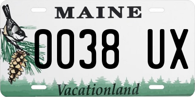 ME license plate 0038UX