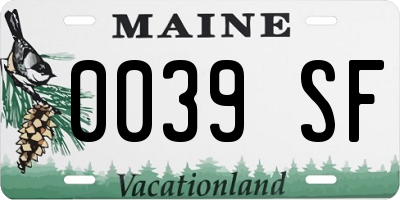 ME license plate 0039SF