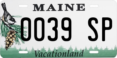 ME license plate 0039SP