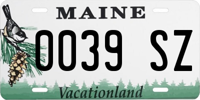 ME license plate 0039SZ