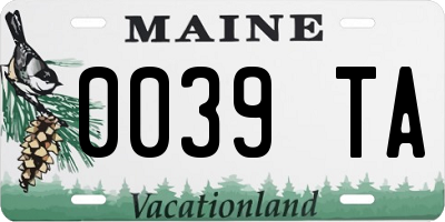 ME license plate 0039TA