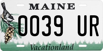 ME license plate 0039UR