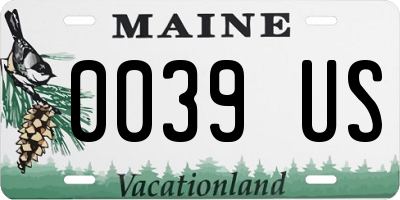 ME license plate 0039US
