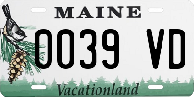 ME license plate 0039VD