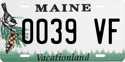 ME license plate 0039VF